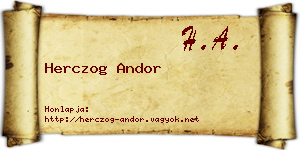 Herczog Andor névjegykártya